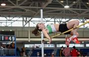 20 January 2018; Katie Walsh of Carraig-Na-Bhfear AC, Co Cork, competing in the Junior Womens High Jump event during the Irish Life Health National Indoor Combined Events All Ages at Athlone IT in Westmeath. Photo by Sam Barnes/Sportsfile