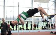 20 January 2018; Brian Lynch of Old Abbey AC, Co Cork, competing in the Youth Boys High Jump event during the Irish Life Health National Indoor Combined Events All Ages at Athlone IT in Westmeath. Photo by Sam Barnes/Sportsfile
