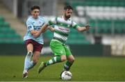 20 January 2018; Greg Bolger of Shamrock Rovers in action against Jaze Kabia of Cobh Ramblers during the Pre-season Friendly match between Shamrock Rovers and Cobh Ramblers at Tallaght Stadium in Dublin. Photo by Eóin Noonan/Sportsfile