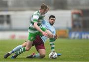 20 January 2018; Evan Smithers of Shamrock Rovers in action against Darren Murphy of Cobh Ramblers during the Pre-season Friendly match between Shamrock Rovers and Cobh Ramblers at Tallaght Stadium in Dublin. Photo by Eóin Noonan/Sportsfile