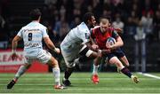 14 January 2018; Keith Earls of Munster is tackled by Leone Nakawara of Racing 92 during the European Rugby Champions Cup Pool 4 Round 5 match between Racing 92 and Munster at the U Arena in Paris, France. Photo by Brendan Moran/Sportsfile