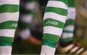 20 January 2018; A detailed view of a Shamrock Rovers players socks during the Pre-season Friendly match between Shamrock Rovers and Cobh Ramblers at Tallaght Stadium in Dublin. Photo by Eóin Noonan/Sportsfile