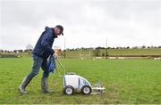 21 January 2018; Groundsman Eamonn Hennigan, from Ballina, marks out the pitch prior to the Connacht FBD League Round 5 match between Sligo and Mayo at James Stephen's Park in Ballina, Co Mayo. Photo by Seb Daly/Sportsfile