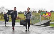 21 January 2018; Sligo players Niall Murphy, left, and Neil Ewing arrive prior to the Connacht FBD League Round 5 match between Sligo and Mayo at James Stephen's Park in Ballina, Co Mayo. Photo by Seb Daly/Sportsfile