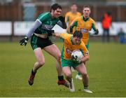 21 January 2018; Dylan Wall of Corofin in action against Liam Staunton of Fulham Irish during the AIB GAA Football All-Ireland Senior Club Championship Quarter-Final Refixture match between Fulham Irish and Corofin at McGovern Park in Ruislip, England. Photo by Matt Impey/Sportsfile