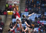 21 January 2018; Alan O'Connor of Ulster wins the ball in a lineout ahead of James Gaskell of Wasps during the European Rugby Champions Cup Pool 1 Round 6 match between Wasps and Ulster at Ricoh Arena in Coventry, England. Photo by Ramsey Cardy/Sportsfile