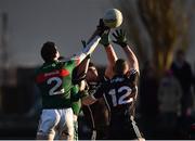 21 January 2018; Brendan Harrison and Ger Cafferkey of Mayo in action against Pat Hughes and Adrian Marren of Sligo during the Connacht FBD League Round 5 match between Sligo and Mayo at James Stephen's Park in Ballina, Co Mayo. Photo by Seb Daly/Sportsfile