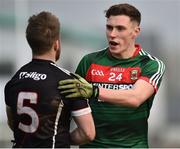 21 January 2018; Conor Loftus of Mayo and Keelan Cawley of Sligo following the Connacht FBD League Round 5 match between Sligo and Mayo at James Stephen's Park in Ballina, Co Mayo. Photo by Seb Daly/Sportsfile