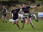 21 January 2018; Diarmuid O’Connor of Mayo in action against Vincent Frizell, left, and Finnian Cawley of Sligo during the Connacht FBD League Round 5 match between Sligo and Mayo at James Stephen's Park in Ballina, Co Mayo. Photo by Seb Daly/Sportsfile