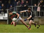 21 January 2018; Jason Doherty of Mayo in action against Keelan Cawley of Sligo during the Connacht FBD League Round 5 match between Sligo and Mayo at James Stephen's Park in Ballina, Co Mayo. Photo by Seb Daly/Sportsfile