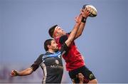 21 January 2018; Billy Holland of Munster takes possession in a lineout ahead of Yannick Caballero of Castres during the European Rugby Champions Cup Pool 4 Round 6 match between Munster and Castres at Thomond Park in Limerick. Photo by Stephen McCarthy/Sportsfile