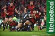21 January 2018; Conor Murray of Munster is tackled by Robert Ebersohn of Castres during the European Rugby Champions Cup Pool 4 Round 6 match between Munster and Castres at Thomond Park in Limerick. Photo by Diarmuid Greene/Sportsfile
