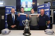 21 January 2018;  In attendance during the Bank of Ireland Provincial Towns Cup Round 2 Draw are, from left, Lorcan Balfe, Leinster Rugby Senior Vice President, Sean O'Brien of Leinster, Adrian Slevin, Naas Bank of Ireland and Dermot O'Mahony, Leinster Rugby Fixtures Administrator, at Naas RFC in Naas, Kildare. Photo by Sam Barnes/Sportsfile