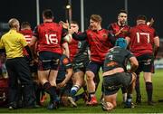 21 January 2018; Chris Cloete and his Munster team-mate celebrate after being awarded a penalty try during the European Rugby Champions Cup Pool 4 Round 6 match between Munster and Castres at Thomond Park in Limerick. Photo by Stephen McCarthy/Sportsfile