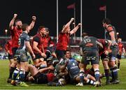 21 January 2018; Munster players celebrate after James Cronin scored their side's sixth try during the European Rugby Champions Cup Pool 4 Round 6 match between Munster and Castres at Thomond Park in Limerick. Photo by Stephen McCarthy/Sportsfile