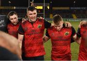 21 January 2018; Peter O'Mahony of Munster speaks to his team-mates as they huddle on the pitch after the the European Rugby Champions Cup Pool 4 Round 6 match between Munster and Castres at Thomond Park in Limerick. Photo by Diarmuid Greene/Sportsfile