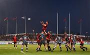 21 January 2018; Jean Kleyn of Munster takes possession in a lineout during the European Rugby Champions Cup Pool 4 Round 6 match between Munster and Castres at Thomond Park in Limerick. Photo by Stephen McCarthy/Sportsfile