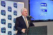 22 January 2018; 2018 marks the 26th season that Allianz has sponsored the Allianz Hurling Leagues, making it one of the longest sponsorships in Irish sport. Allianz and the GAA today announced the renewal of Allianz's partnership with GAAGO which will make over 50 live Allianz League matches available to global audiences. Speaking at the Allianz Hurling League 2018 launch at Croke Park in Dublin is Uachtarán Chumann Lúthchleas Gael Aogán Ó Fearghail. Photo by Brendan Moran/Sportsfile