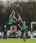 22 January 2018; Peter Duggan and David Conroy of LIT in action against Eoghan O'Donnell and Conor McSweeney of DCU during the Electric Ireland HE GAA Fitzgibbon Cup Group C Round 2 match between Limerick Institute of Technology and Dublin City University at Limerick Institute of Technology in Limerick. Photo by Diarmuid Greene/Sportsfile