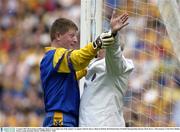 4 August 2003; Shane Curran of Roscommon helps an umpire to signal a wide for Kerry during the Bank of Ireland All-Ireland Senior Football Championship Quarter Final between Kerry and Roscommon at Croke Park in Dublin. Photo by Brendan Moran/Sportsfile