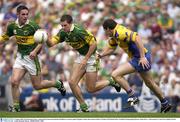 4 August 2003; Eoin Brosnan and Declan O'Sullivan of Kerry in action against Stephen Lohan of Roscommon during the Bank of Ireland All-Ireland Senior Football Championship Quarter Final between Kerry and Roscommon at Croke Park in Dublin. Photo by Brendan Moran/Sportsfile