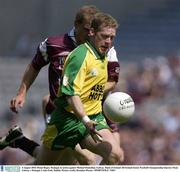 4 August 2003; Brian Roper of Donegal in action against Michael Donnellan of Galway during the Bank of Ireland All-Ireland Senior Football Championship Quarter Final match between Galway and Donegal at Croke Park, Dublin. Photo by Brendan Moran/Sportsfile