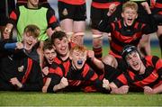 22 January 2017; Richard Crotty of Kilkenny College, centre, and his team-mates celebrate after the Bank of Ireland Leinster Schools Fr. Godfrey Cup 2nd Round match between Dundalk Grammar School and Kilkenny College at Donnybrook Stadium in Dublin. Photo by Piaras Ó Mídheach/Sportsfile