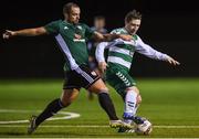 22 January 2018; Darren Dunne of Sheriff YC in action against Chris Turner of Derry City during their preseason friendly match between Derry City and Sheriff YC at the FAI National Training Centre in Abbotstown, Dublin. Photo by David Fitzgerald/Sportsfile