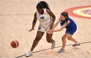 23 January 2018; Layomi Banjoko Johnson of Colaiste Pobail Setanta in action against Sara Crowe of Carrick On Shannon during the Subway All-Ireland Schools U19C Girls Cup Final match between Carrick On Shannon and Colaiste Pobail Setanta at the National Basketball Arena in Tallaght, Dublin. Photo by David Fitzgerald/Sportsfile
