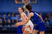 23 January 2018; Milicia Stankovic of Colaiste Pobail Setanta in action against Aisling Bruen of Carrick On Shannon during the Subway All-Ireland Schools U19C Girls Cup Final match between Carrick On Shannon and Colaiste Pobail Setanta at the National Basketball Arena in Tallaght, Dublin. Photo by David Fitzgerald/Sportsfile