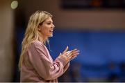 23 January 2018; Colaiste Pobail Setanta assistant coach Aisling Corcoran urges her team on during the Subway All-Ireland Schools U19C Girls Cup Final match between Carrick On Shannon and Colaiste Pobail Setanta at the National Basketball Arena in Tallaght, Dublin. Photo by David Fitzgerald/Sportsfile