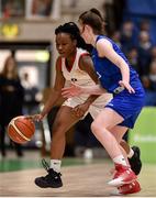 23 January 2018; Mary Jane Obijuru of Colaiste Pobail Setanta in action against Aisling Leahy of Carrick On Shannon during the Subway All-Ireland Schools U19C Girls Cup Final match between Carrick On Shannon and Colaiste Pobail Setanta at the National Basketball Arena in Tallaght, Dublin. Photo by David Fitzgerald/Sportsfile