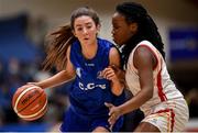 23 January 2018; Aisling Bruen of Carrick On Shannon in action against Mary Jane Obijuru of Colaiste Pobail Setanta during the Subway All-Ireland Schools U19C Girls Cup Final match between Carrick On Shannon and Colaiste Pobail Setanta at the National Basketball Arena in Tallaght, Dublin. Photo by David Fitzgerald/Sportsfile