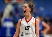 23 January 2018; Milicia Stankovic of Colaiste Pobail Setanta celebrates as the buzzer sounds following the Subway All-Ireland Schools U19C Girls Cup Final match between Carrick On Shannon and Colaiste Pobail Setanta at the National Basketball Arena in Tallaght, Dublin. Photo by David Fitzgerald/Sportsfile