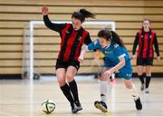 23 January 2018; Roma McLoughlin of Carlow IT in action against  Emma Byrne of Maynooth University during the CUFL Women’s Futsal Final cup match between Carlow IT and Maynooth University at Waterford IT Arena in Waterford. Photo by Matt Browne/Sportsfile