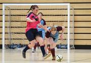 23 January 2018; Dearbhaile Beirne of UCD in action against Kellie Murphy Feeley of GMIT Galway during the CUFL Women’s Futsal Final shield match between GMIT Galway and UCD at Waterford IT Arena in Waterford. Photo by Matt Browne/Sportsfile