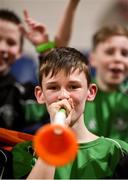 23 January 2018; St Malachy's Belfast supporter Jake McCotter, age 12, during the Subway All-Ireland Schools U19A Boys Cup Final match between St Malachy's Belfast and Templeogue College at the National Basketball Arena in Tallaght, Dublin. Photo by David Fitzgerald/Sportsfile