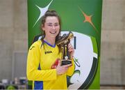 23 January 2018; Aoibhin Webb of DCU with the Player of the Match award after the CUFL Women’s Futsal Final shield match at Waterford IT Arena in Waterford. Photo by Matt Browne/Sportsfile