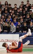 23 January 2018; Templeogue College supporters appeal a decision during the Subway All-Ireland Schools U19A Boys Cup Final match between St Malachy's Belfast and Templeogue College at the National Basketball Arena in Tallaght, Dublin. Photo by David Fitzgerald/Sportsfile