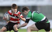 23 January 2018; Darragh Kehoe of St Mary's CBS Enniscorthy is tackled by Jack Hanlon of Scoil Chonglais Baltinglass during the Bank of Ireland Leinster Schools Fr. Godfrey Cup 2nd Round match between St Mary's CBS Enniscorthy v Scoil Chonglais Baltinglass at Donnybrook Stadium in Dublin. Photo by Eóin Noonan/Sportsfile