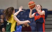 23 January 2018; Grace Lawlor of St Colmcille's Community School in action against Caoimhe Walsh of Jesus & Mary Gortnor Abbey during the Subway All-Ireland Schools U16C Girls Cup Final match between Jesus & Mary Gortnor Abbey and St Colmcilles Knocklyon at the National Basketball Arena in Tallaght, Dublin. Photo by David Fitzgerald/Sportsfile