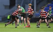 23 January 2018; Padhraig Bolger of Scoil Chonglais Baltinglass is tackled by Ore Lasisi of St Mary's CBS Enniscorthy  during the Bank of Ireland Leinster Schools Fr. Godfrey Cup 2nd Round match between St Mary's CBS Enniscorthy v Scoil Chonglais Baltinglass at Donnybrook Stadium in Dublin. Photo by Eóin Noonan/Sportsfile