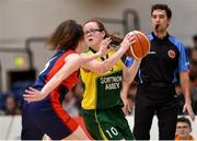 23 January 2018; Niamh Maughan of Jesus & Mary Gortnor Abbey in action against Rebecca Keane of St Colmcille's Community School during the Subway All-Ireland Schools U16C Girls Cup Final match between Jesus & Mary Gortnor Abbey and St Colmcilles Knocklyon at the National Basketball Arena in Tallaght, Dublin. Photo by David Fitzgerald/Sportsfile