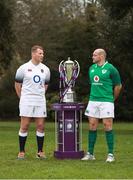 24 January 2018; Dylan Hartley England Rugby team Captain, left, along with Rory Best Ireland Rugby team Captain at the Natwest Six Nations 2018 launch at Syon Park in London, England. Photo by Ian Walton/Sportsfile