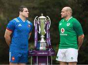 24 January 2018; Guilhem Guirado French Captain, left, along with Rory Best Ireland Captain at the Natwest Six Nations 2018 launch at Syon Park in London, England. Photo by Ian Walton/Sportsfile