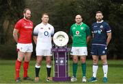 24 January 2018; Six nations team captains from left, Alun Wyn Jones, Wales, Dylan Hartley, England, along with Rory Best, Ireland, and Guilhem Guirado French, at the Natwest Six Nations 2018 launch at Syon Park in London, England. Photo by Ian Walton/Sportsfile