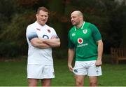 24 January 2018; Dylan Hartley England Captain, left, along with Rory Best Ireland Captain at the Natwest Six Nations 2018 launch at Syon Park in London, England. Photo by Ian Walton/Sportsfile