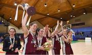 24 January 2018; Anna Ryan of Loreto Stephen's Green celeebrates with team-mates after the Subway All-Ireland Schools U19B Girls Cup Final match between Ulidia Integrated and Loreto Stephen's Green at the National Basketball Arena in Tallaght, Dublin. Photo by Eóin Noonan/Sportsfile