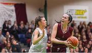 24 January 2018; Lauren Devitt of Loreto Stephen's Green in action against Enya Maguire of Ulidia Integrated during the Subway All-Ireland Schools U19B Girls Cup Final match between Ulidia Integrated and Loreto Stephen's Green at the National Basketball Arena in Tallaght, Dublin. Photo by Eóin Noonan/Sportsfile