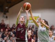 24 January 2018; Laura Furlong of Loreto Stephen's Green in action against Enya Maguire of Ulidia Integrated during the Subway All-Ireland Schools U19B Girls Cup Final match between Ulidia Integrated and Loreto Stephen's Green at the National Basketball Arena in Tallaght, Dublin. Photo by Eóin Noonan/Sportsfile